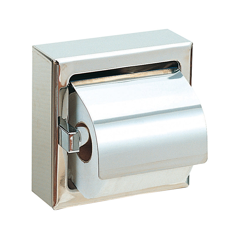 Portarotolo carta igienica Nofer con coperchio acciaio satinato 05007.S