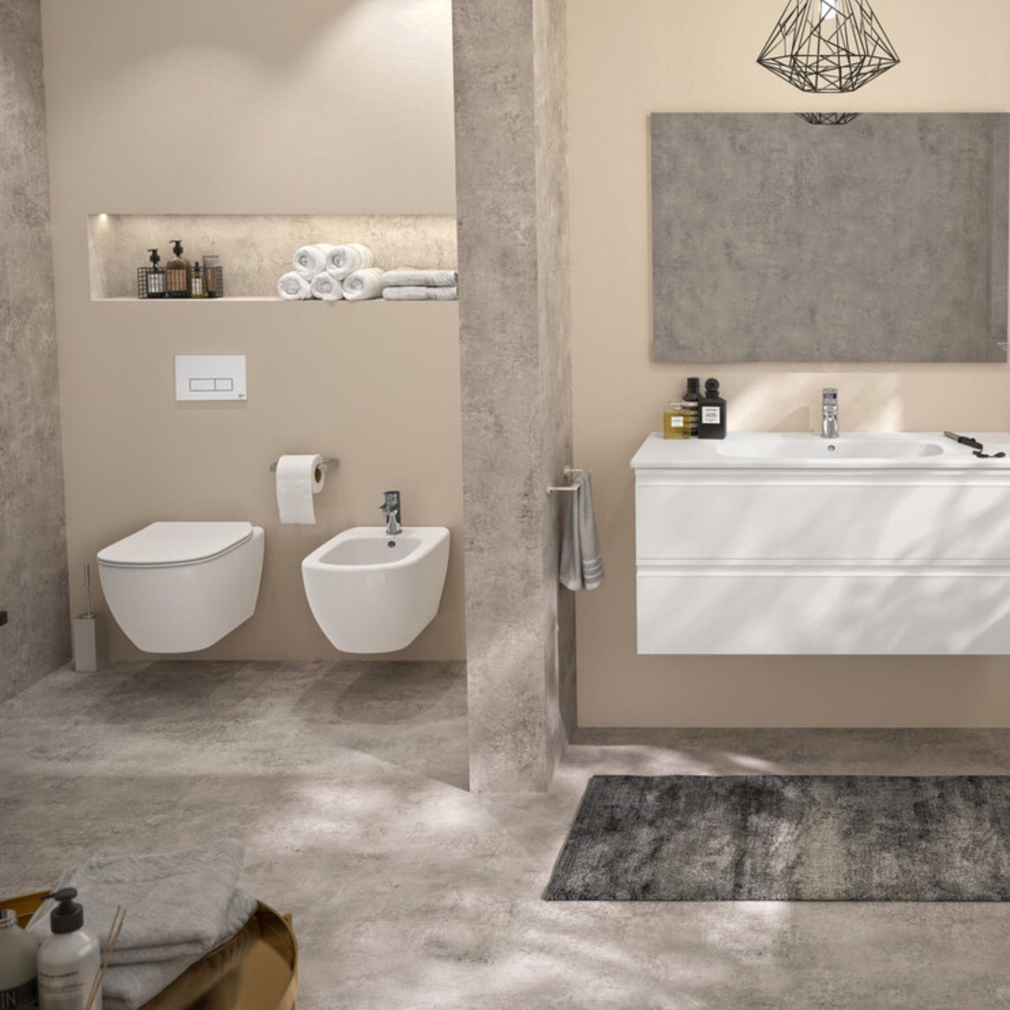 IDEAL STANDARD TESI BIDET SOSPESO BIANCO SETA con fissaggi nascosti per bagno