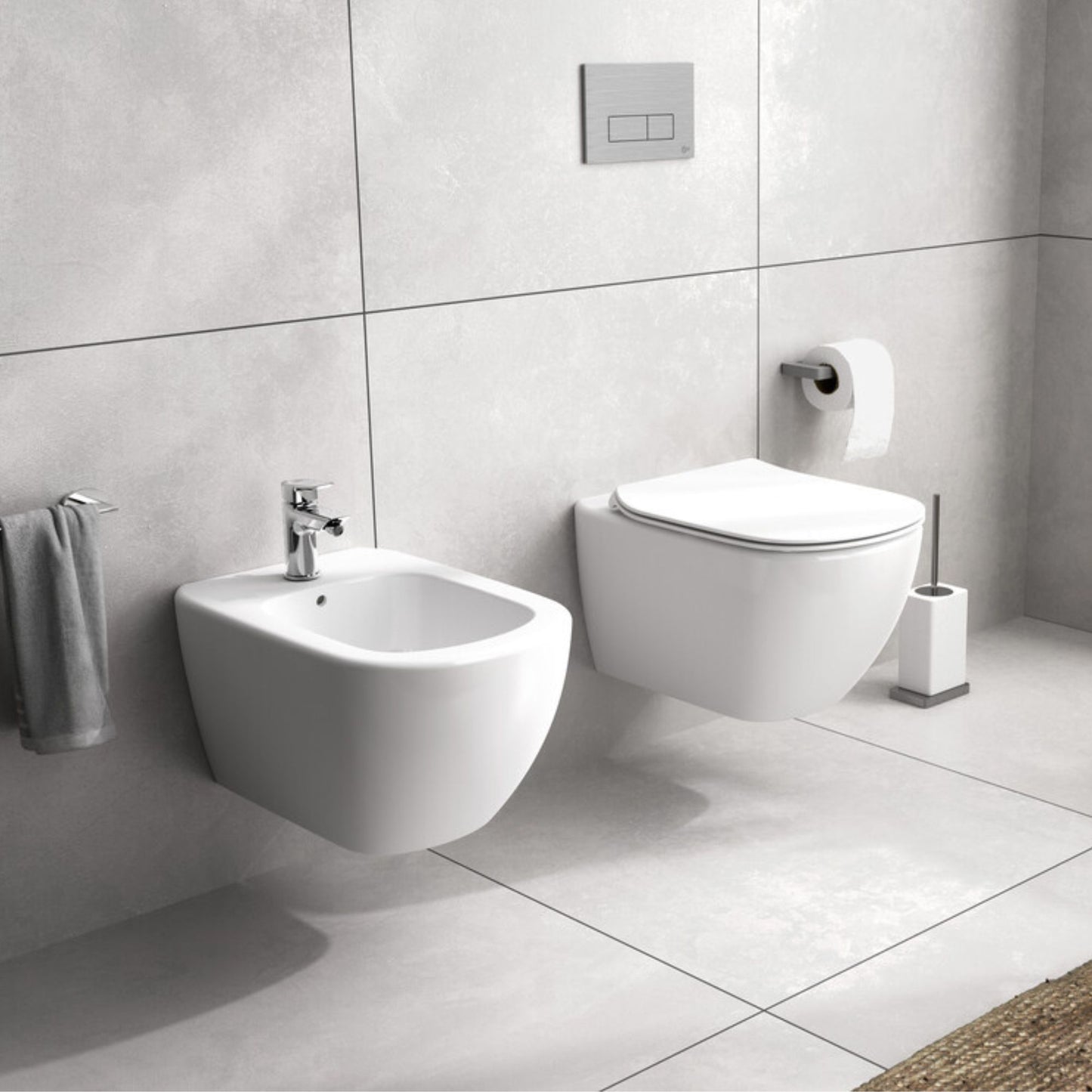 IDEAL STANDARD TESI BIDET SOSPESO BIANCO SETA con fissaggi nascosti per bagno