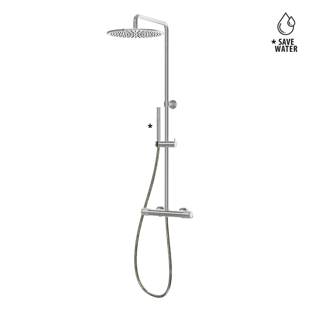 Colonna Doccia Termostatica Newform Ionika con Soffione e Doccetta – Design Classico