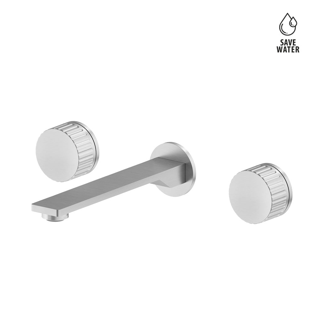 Gruppo Lavabo 3 Fori a Parete in Acciaio Inox – Design Leggero e Finiture PVD di Qualità
