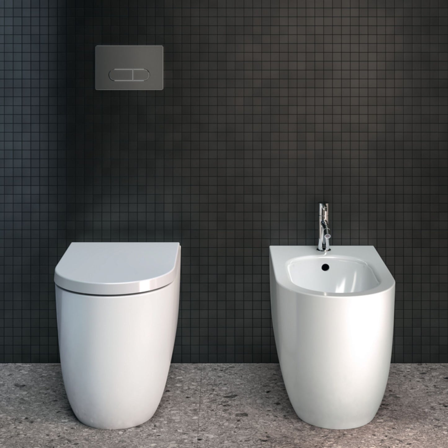 IDEAL STANDARD BLEND CURVE BIDET BIANCO a terra filo parete con fissaggi nascosti