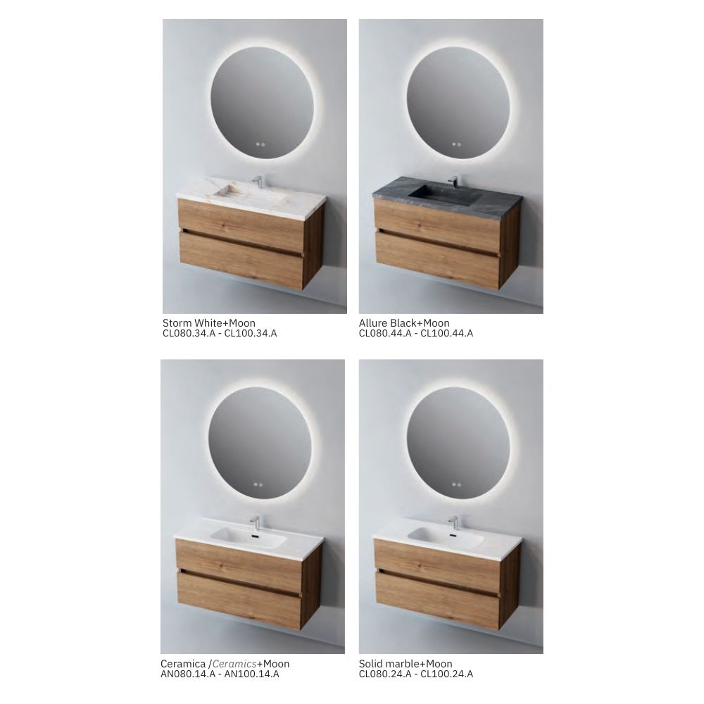 # MOBILE SOSPESO F4 ANCONA LEGNO LAMINATO ART 80Cm - NOFER mobile bagno con 2 cassetti