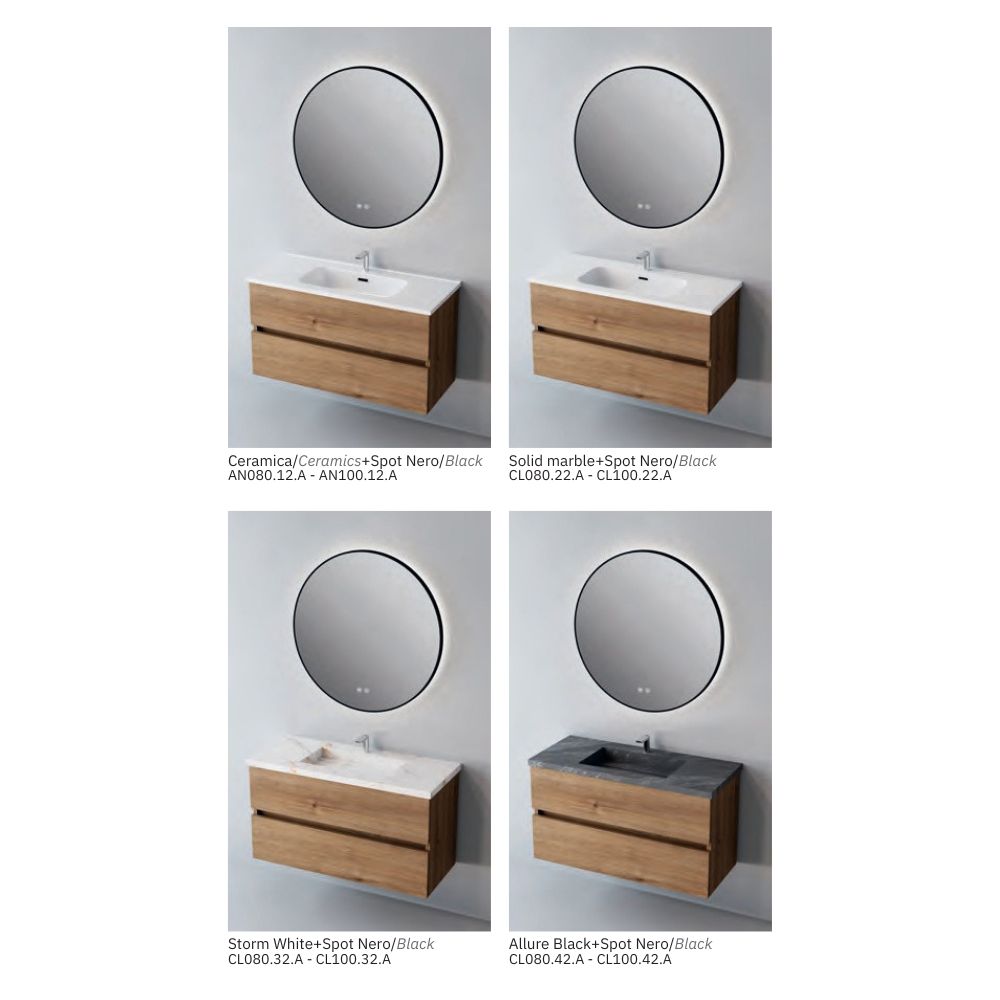 # MOBILE SOSPESO F4 ANCONA LEGNO LAMINATO ART 80Cm - NOFER mobile bagno con 2 cassetti