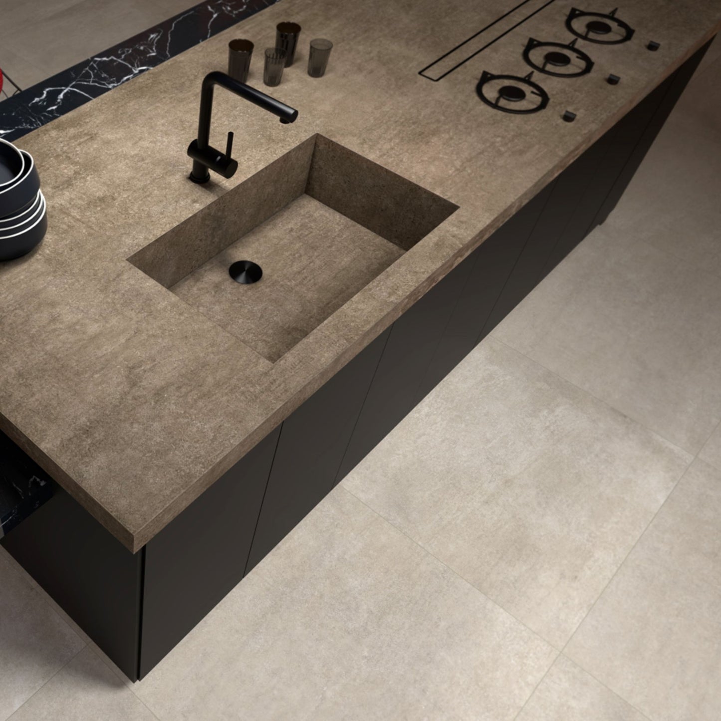 # APOGEO piastrelle effetto cemento e pietra naturale - TAGINA gres porcellanato per interni ed esterni