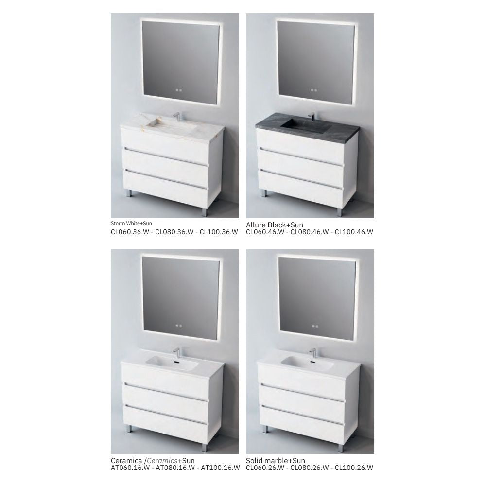 # MOBILE F4 ATRANI LACCATO BIANCO LUCIDO 60Cm - NOFER mobile da bagno elegante con 3 cassetti