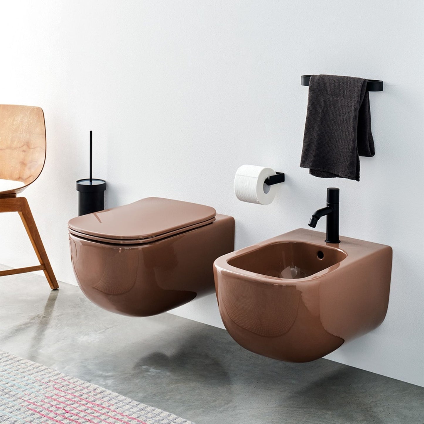 # BIDET SOSPESO monoforo ERA - CIELO compatibile Combifix con troppopieno e scarico rimless