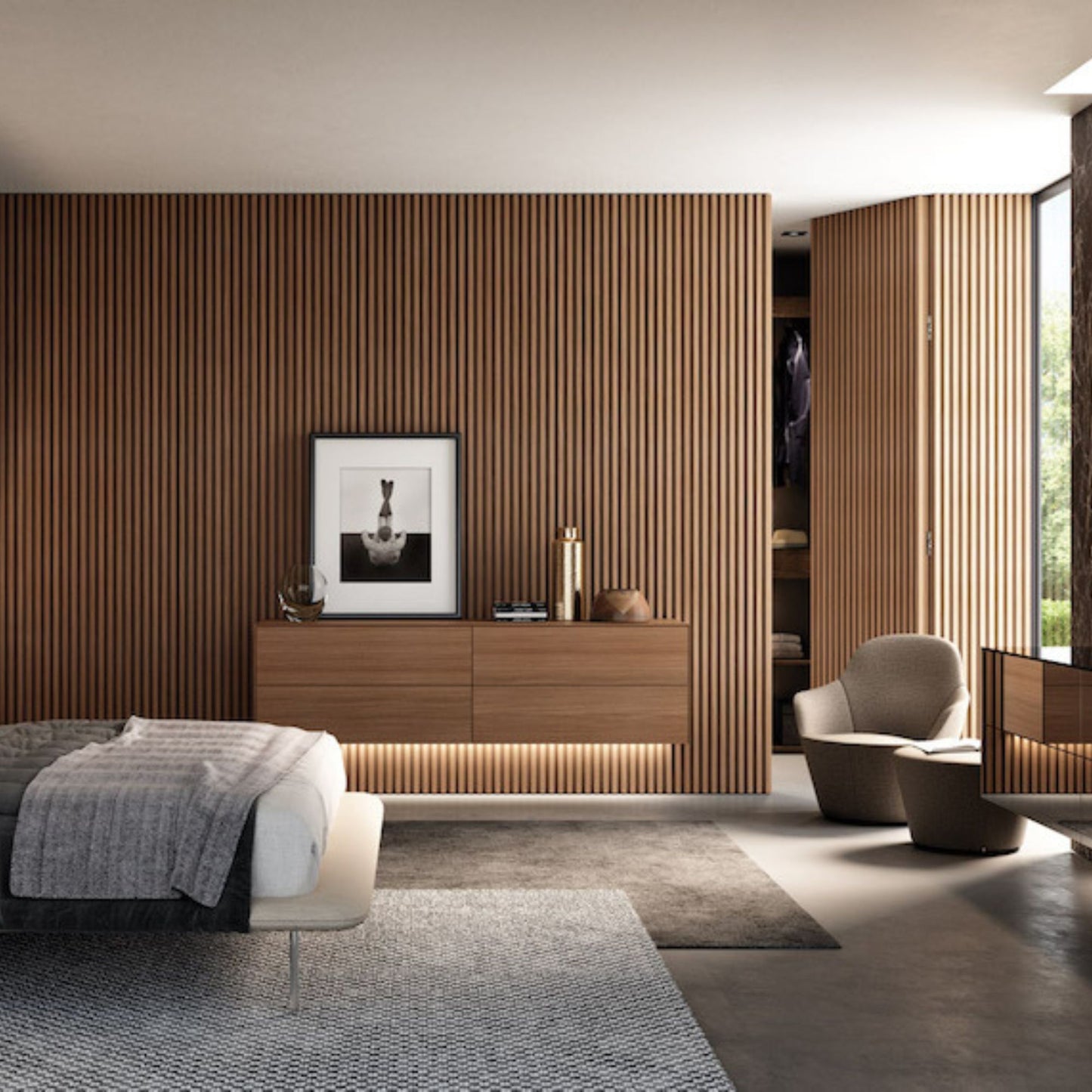 # BOISERIE DOGA - RES ITALIA Rivestimenti per pareti con doghe verticali e finiture personalizzabili