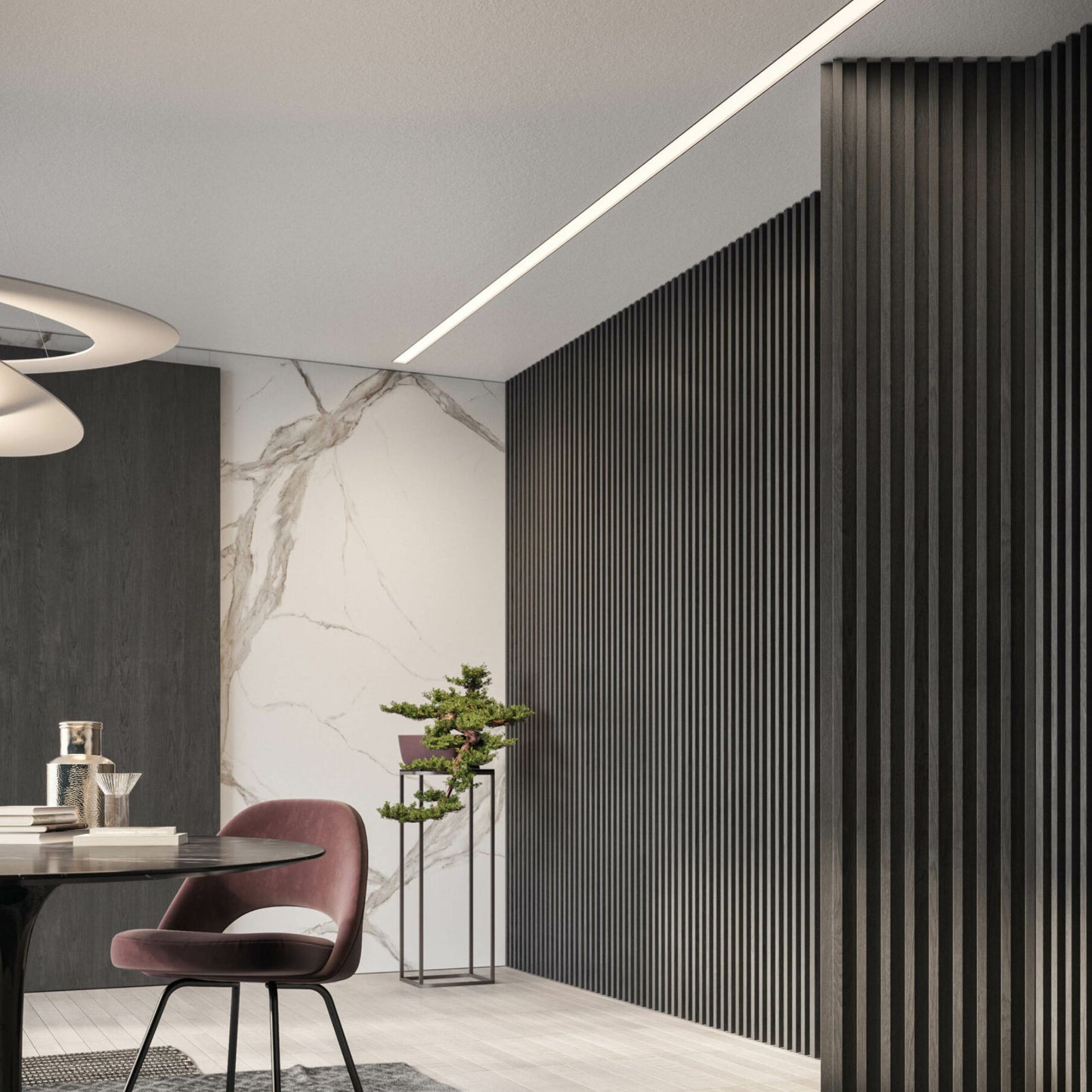 # BOISERIE DOGA - RES ITALIA Rivestimenti per pareti con doghe verticali e finiture personalizzabili