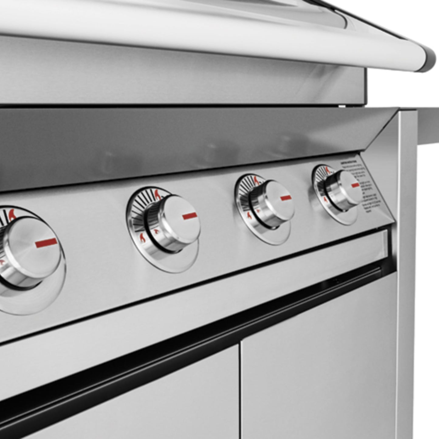 Barbecue con carrello SERIE 1600S ACCIAIO INOX 5 fuochi - IL BRACERE doppia griglia e piastra in ghisa, finestra in vetro, fornello laterale 4,2 kW, potenza totale 21,2 kW