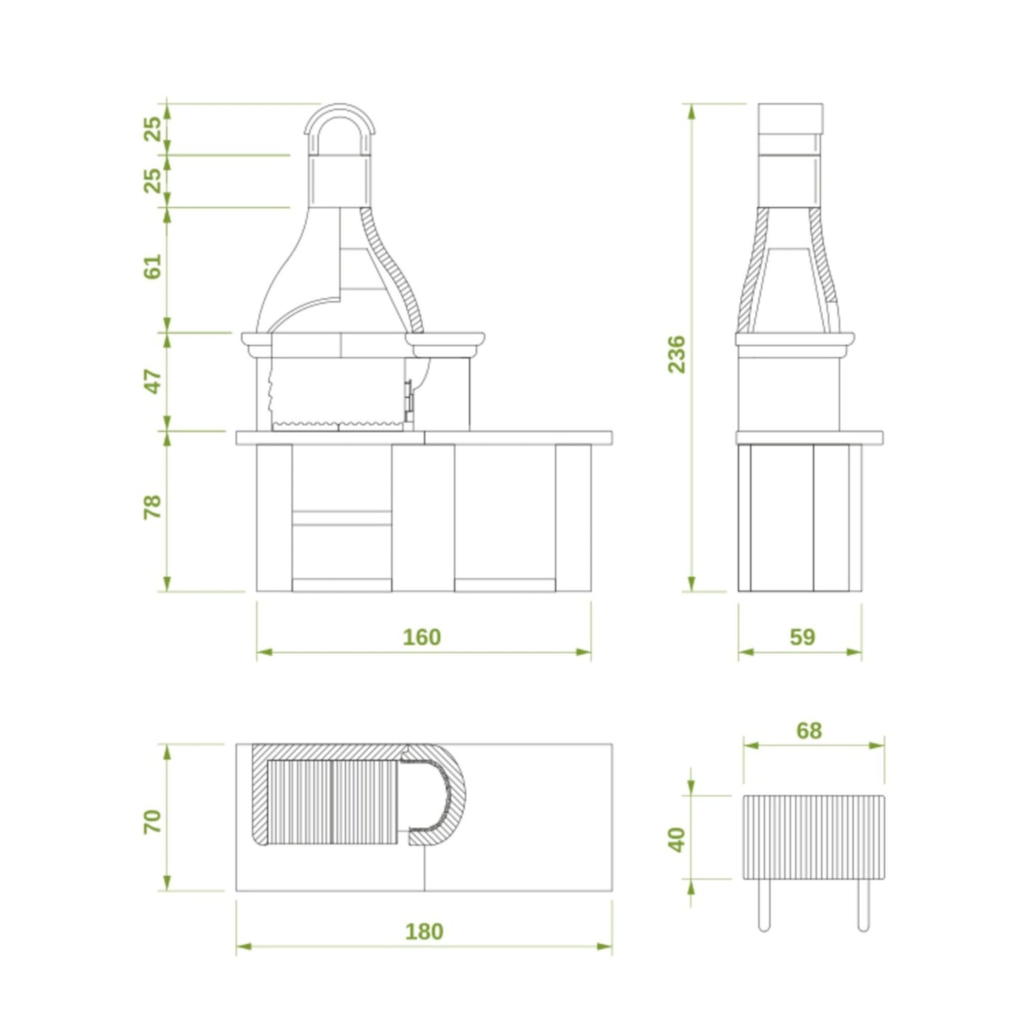 Barbecue in cemento a legna LANZAROTE - PALAZZETTI perfetto per cucinare all’aperto con stile e funzionalità