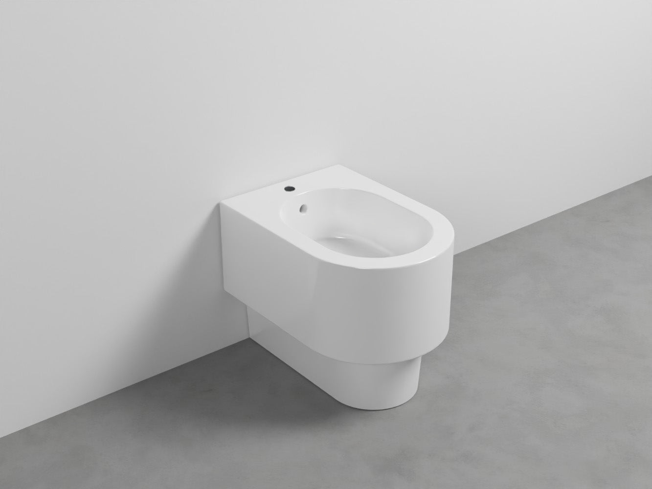 # BIDET A TERRA OTIS in ceramica filo muro monoforo - CIELO Le linee morbide lo rendono ideale per bagni moderni ed eleganti