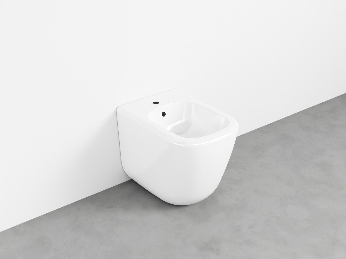 # BIDET A TERRA monoforo ERA - CIELO installazione a filo parete, con troppopieno e fissaggi inclusi