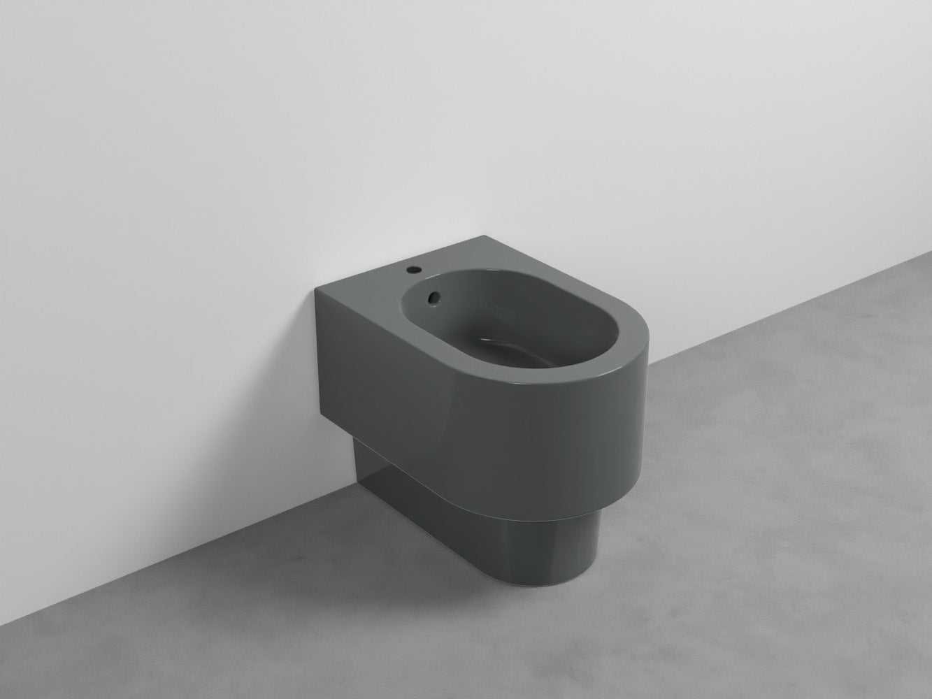 # BIDET A TERRA OTIS in ceramica filo muro monoforo - CIELO Le linee morbide lo rendono ideale per bagni moderni ed eleganti