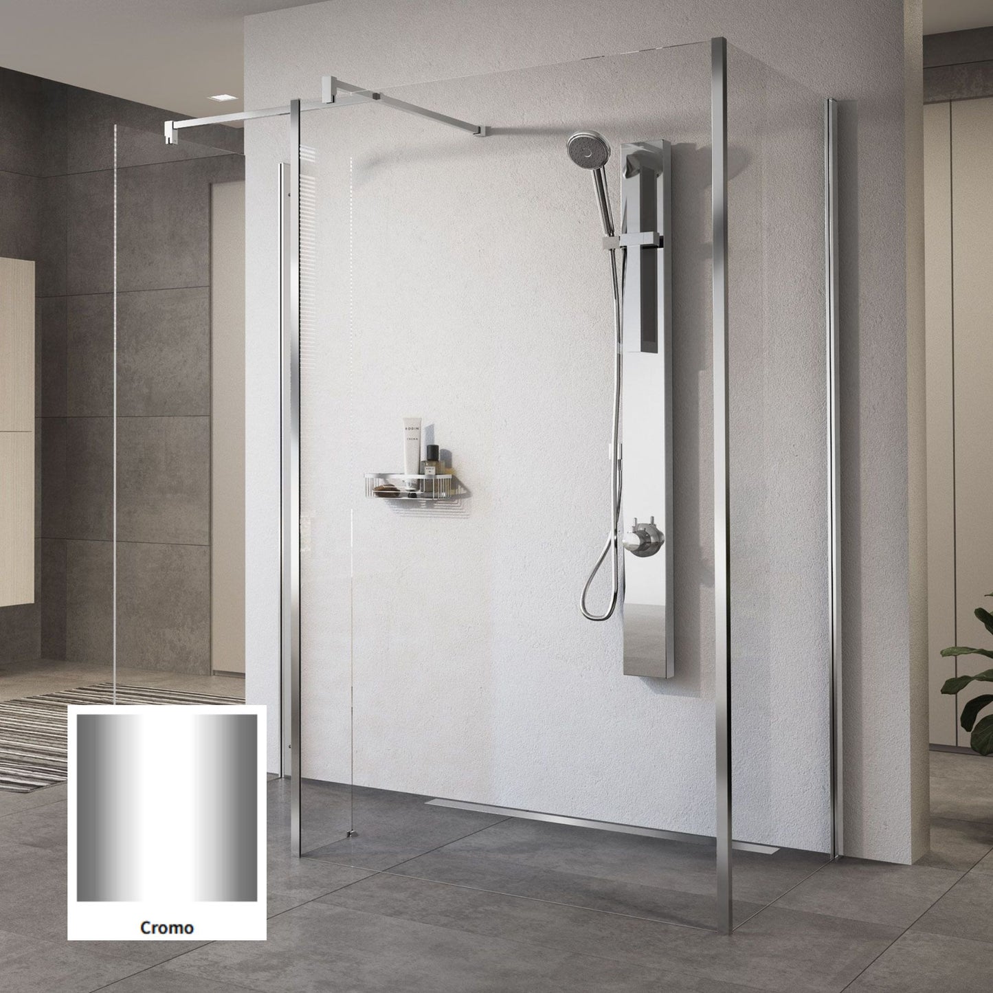 # COLONNA DOCCIA ATTREZZATA Revif - NOVELLINI in acciaio inox lucido super mirror e soffione