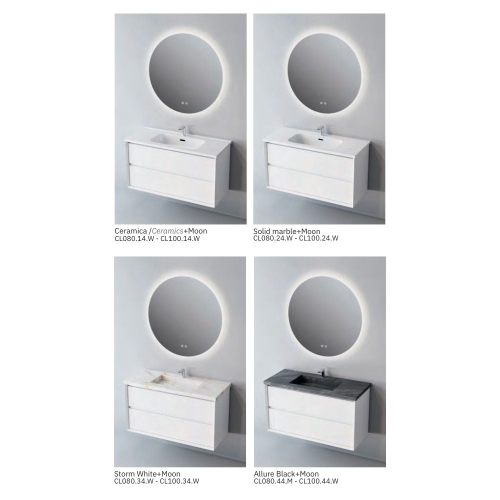 # MOBILE F5 COOL BIANCO OPACO 100Cm - NOFER in Compensato Marino, design elegante e resistente per il Bagno