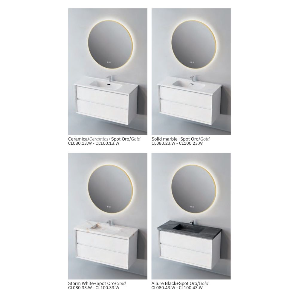 # MOBILE F5 COOL BIANCO OPACO 80Cm - NOFER in Compensato Marino, design elegante e resistente per il Bagno