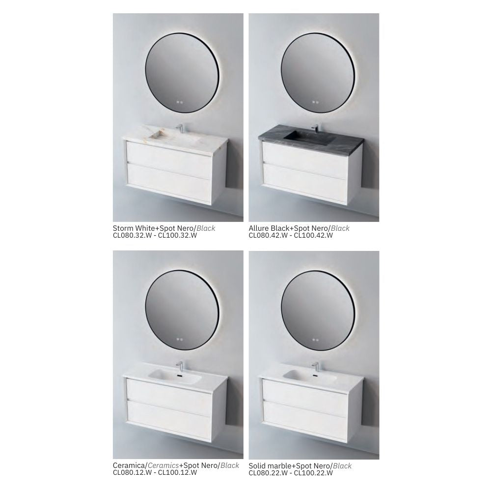 # MOBILE F5 COOL BIANCO OPACO 100Cm - NOFER in Compensato Marino, design elegante e resistente per il Bagno