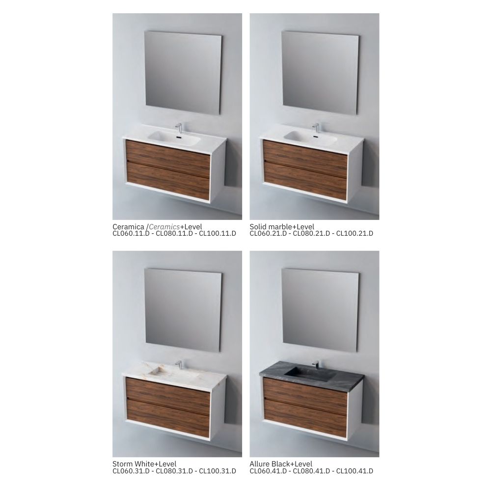 # MOBILE F5 COOL BIANCO OPACO e NOCE 100Cm - NOFER in Compensato Marino, design elegante e resistente per il Bagno