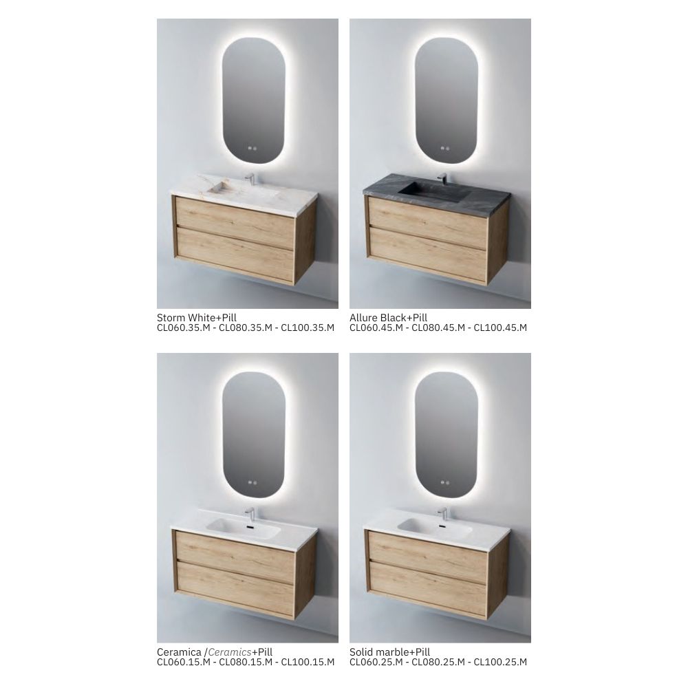 # MOBILE F5 COOL MUD 100Cm - NOFER in Compensato Marino, design elegante e resistente per il Bagno