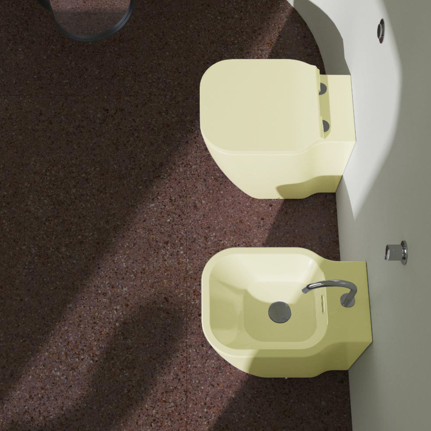 DOMUSFALERII F50 SPECIAL VASO A TERRA LEMON VERBENA senza brida sanitari in ceramica
