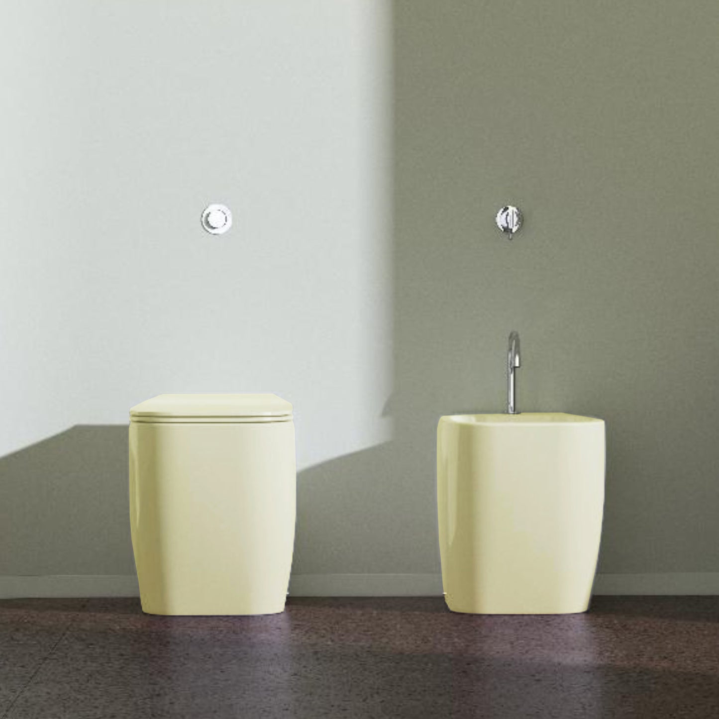 DOMUSFALERII F50 SPECIAL VASO A TERRA LEMON VERBENA senza brida sanitari in ceramica