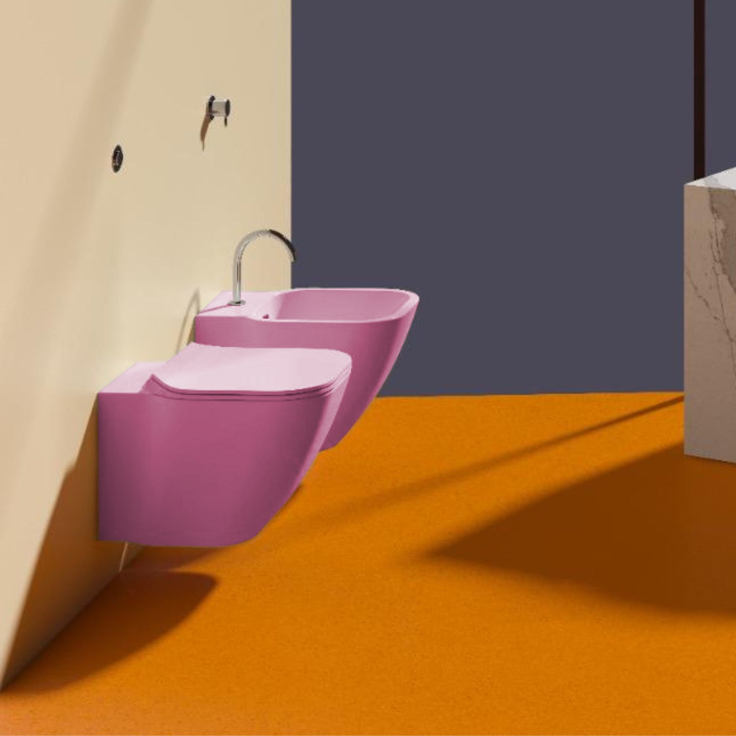 DOMUSFALERII F50 SPECIAL VASO SOSPESO PINK sanitari wc in ceramica