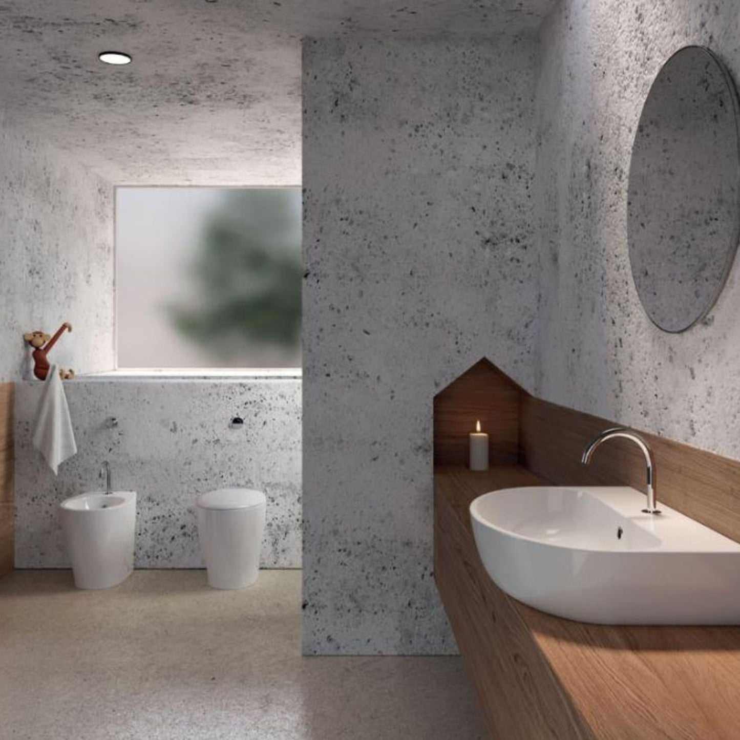 DOMUSFALERII MASCALZONE BIDET BIANCO A TERRA sanitari in ceramica per bagno
