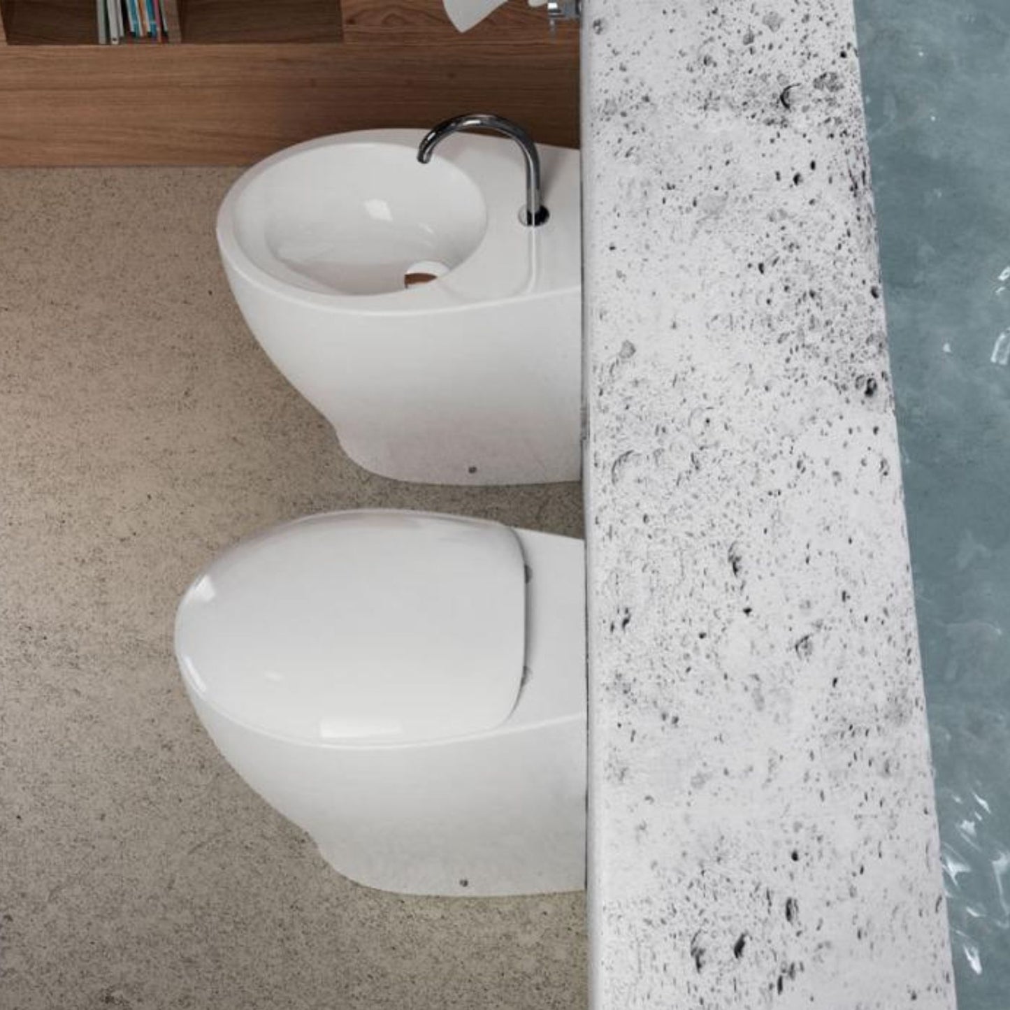 DOMUSFALERII MASCALZONE BIDET BIANCO A TERRA sanitari in ceramica per bagno