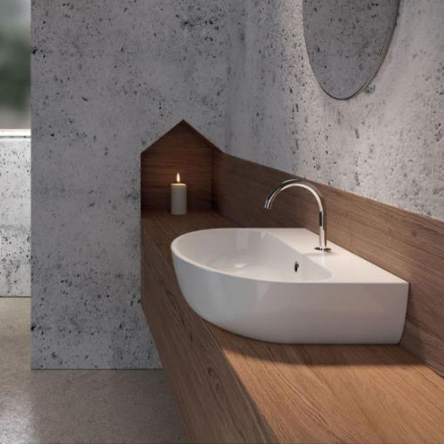 DOMUSFALERII MASCALZONE LAVABO in ceramica 65x45 da parete o da appoggio
