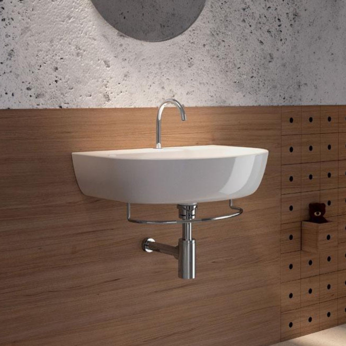 DOMUSFALERII MASCALZONE LAVABO in ceramica 65x45 da parete o da appoggio