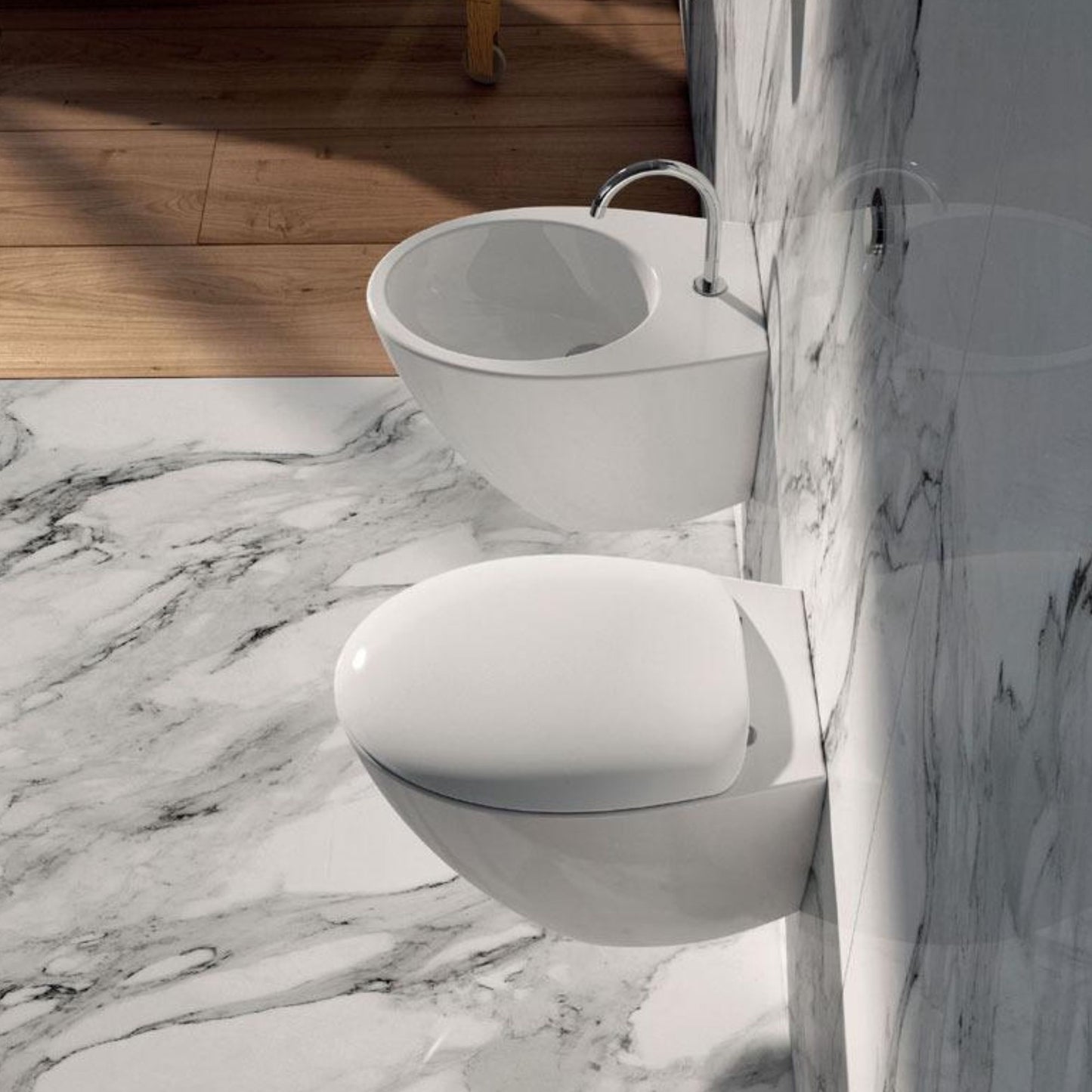 DOMUSFALERII MASCALZONE VASO SOSPESO bianco wc water in ceramica per bagno