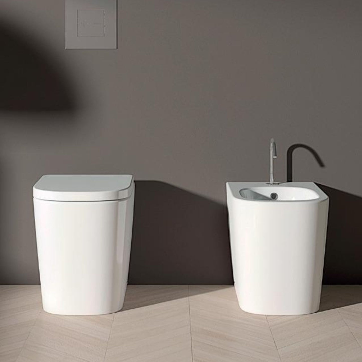 DOMUSFALERII QUADRA VASO RIMLESS A TERRA BIANCO sanitari wc in ceramica