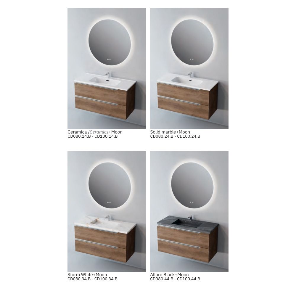 # MOBILE CONTRACT DUO LEGNO LAMINATO SHADOW E MANIGLIA IN ACCIAIO INOSSIDABILE LUCIDO 100Cm - NOFER mobile con 2 cassetti