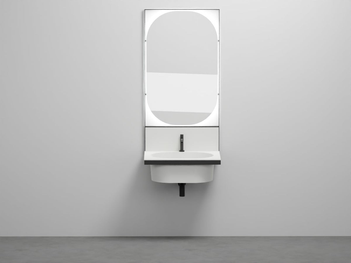 # LAVABO OVALE CON SPECCHIO ELLE - CIELO design contemporaneo, artigianalità italiana e funzionalità