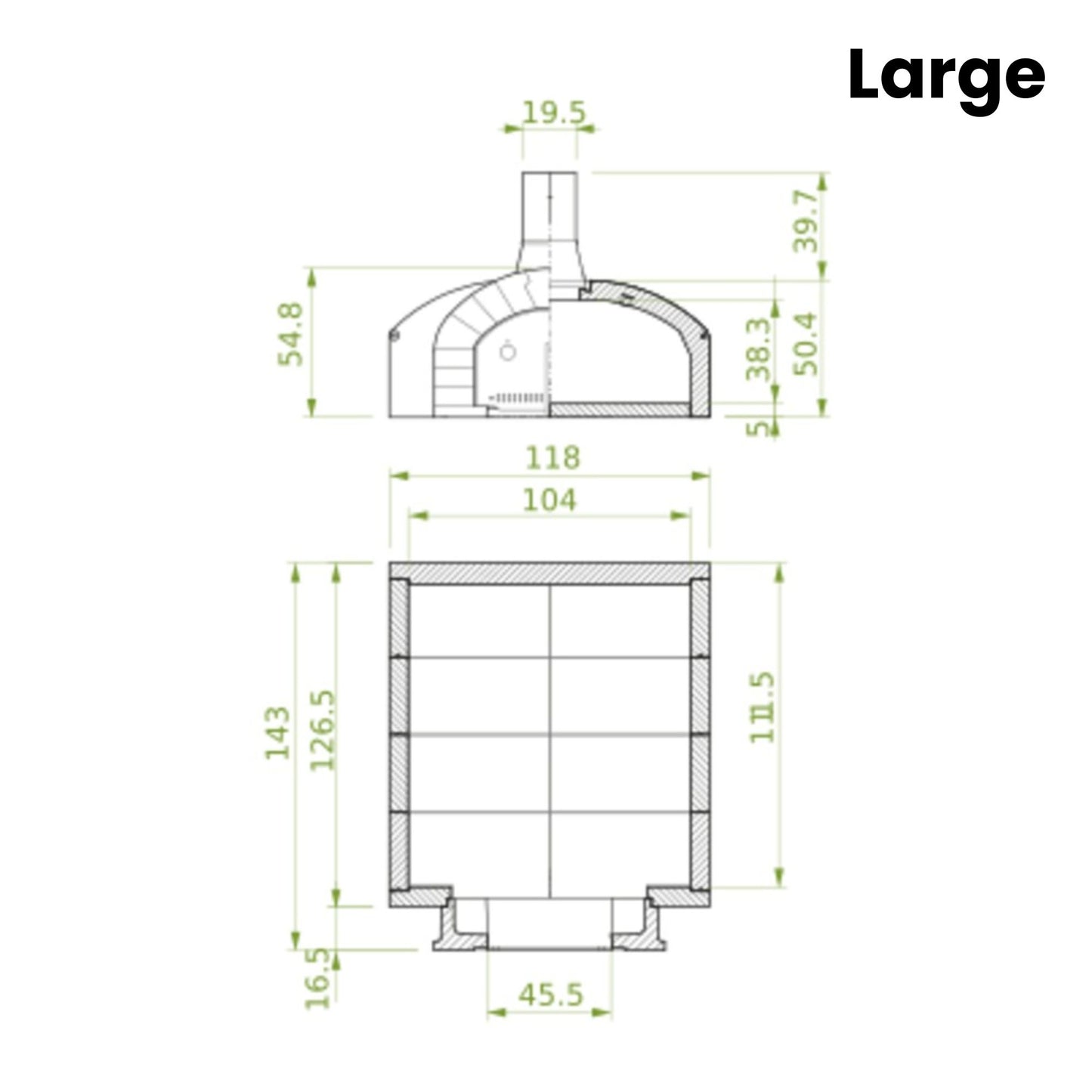 Forno a legna GHIOTTONE - PALAZZETTI 4 pizze, con portina inox e termometro per controllo preciso della cottura