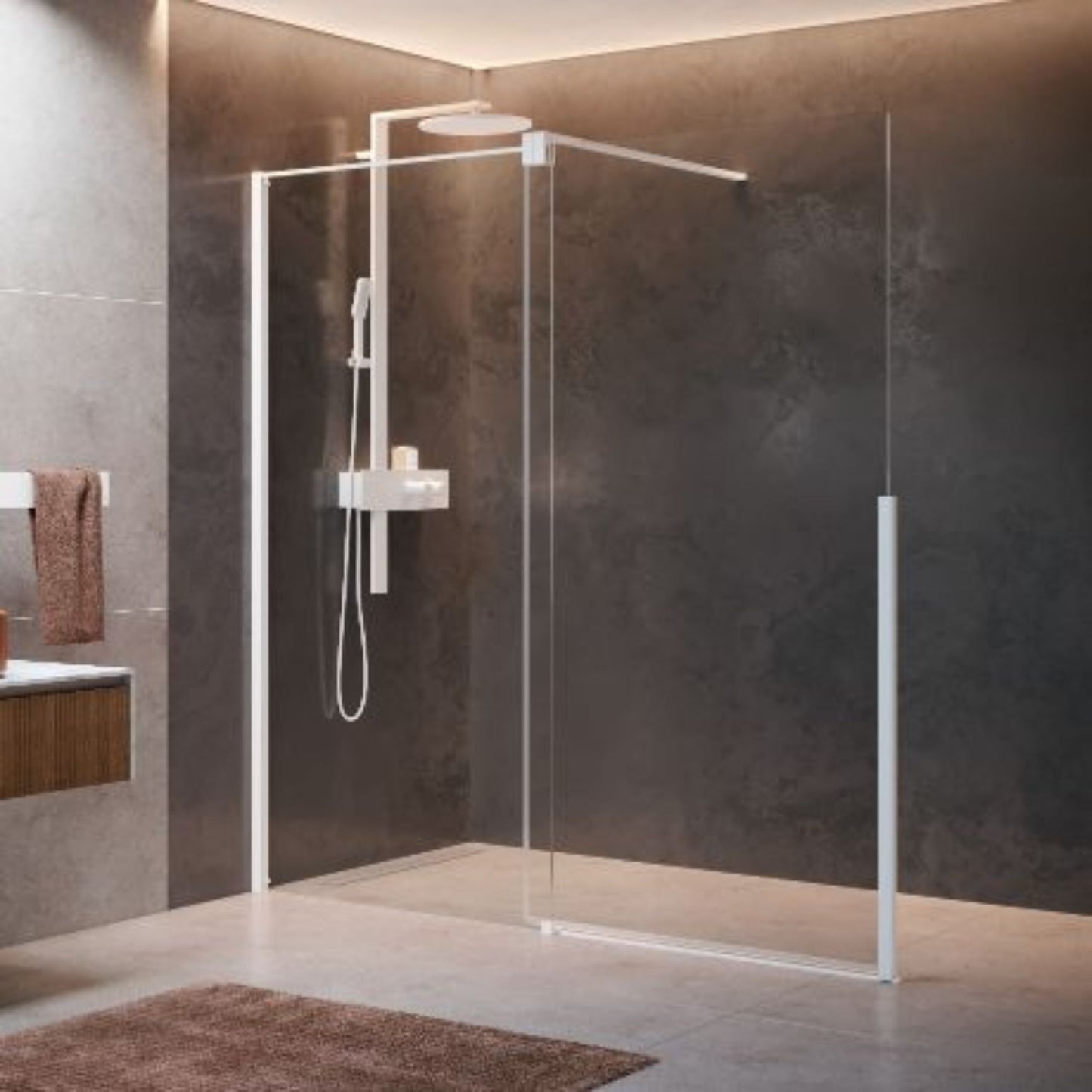 # SPAZI DOCCIA H Style - NOVELLINI box doccia WALK-IN parete fissa con 1 anta scorrevole