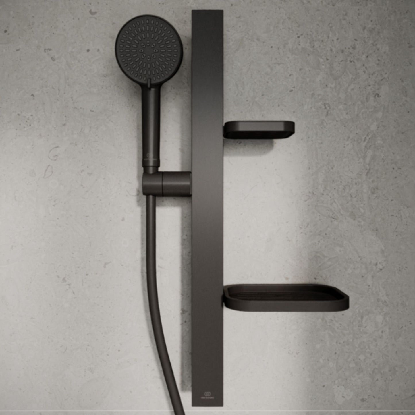 IDEAL STANDARD ALU+ ASTA DOCCIA NERO SETA 700mm in alluminio anodizzato