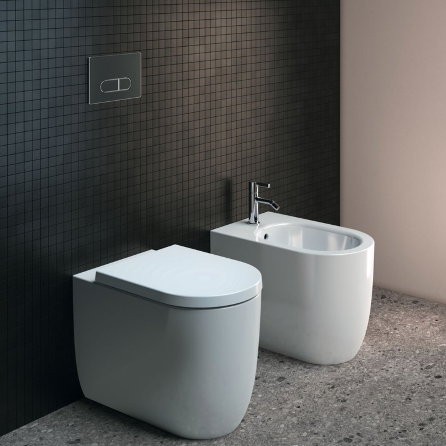 IDEAL STANDARD BLEND CURVE BIDET BIANCO a terra filo parete con fissaggi nascosti