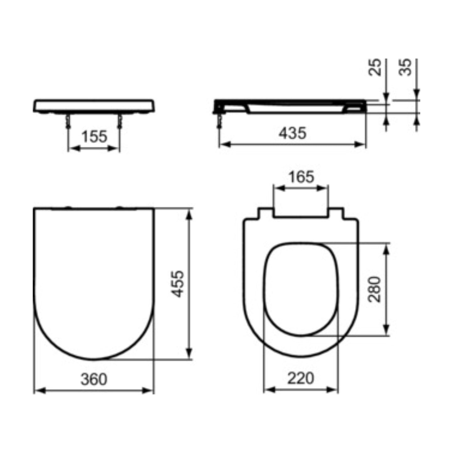 IDEAL STANDARD BLEND CURVE SEDILE BIANCO per vaso a chiusura rallentata