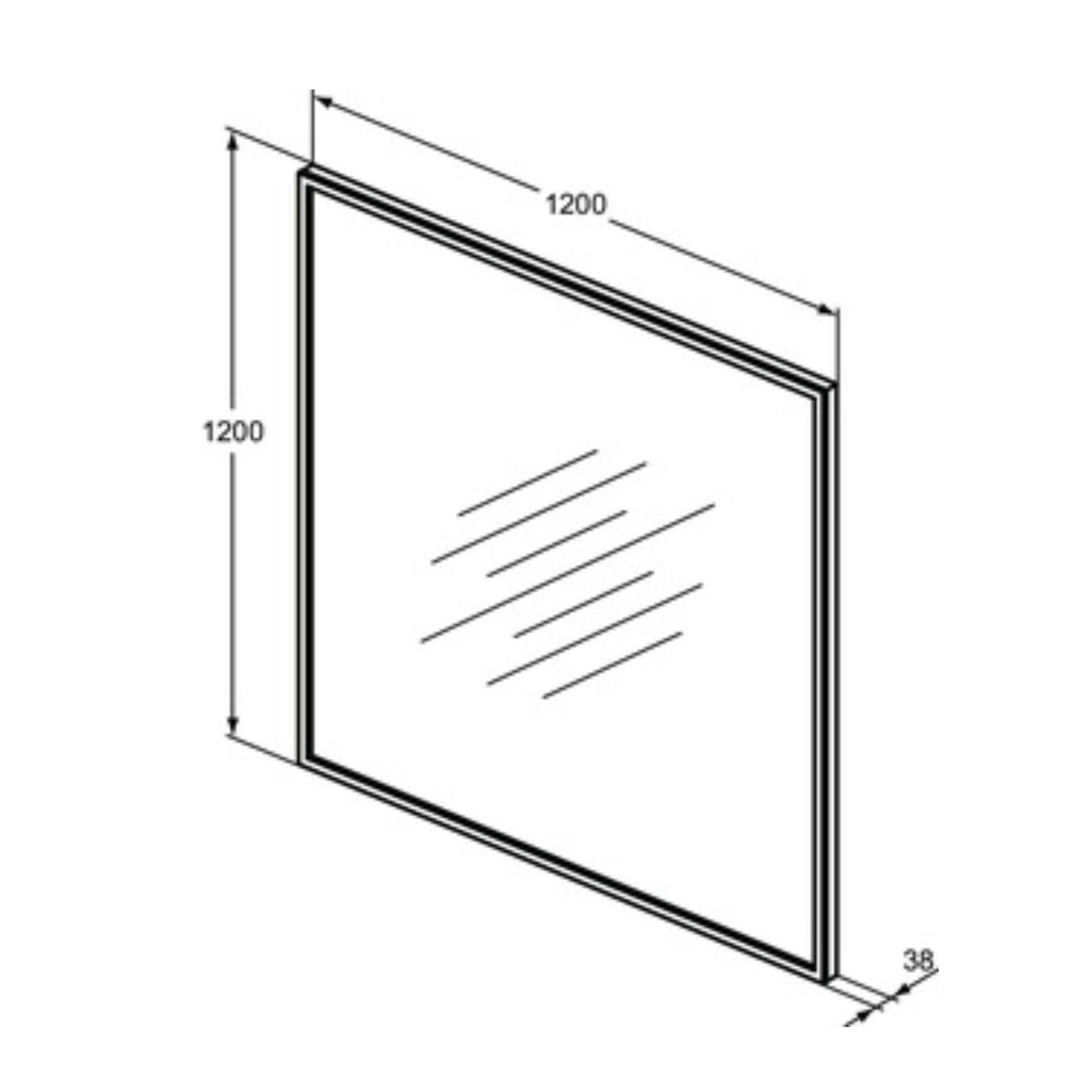 IDEAL STANDARD CONCA SPECCHIO QUADRATO 120x120cm con doppia luce led perimetrale