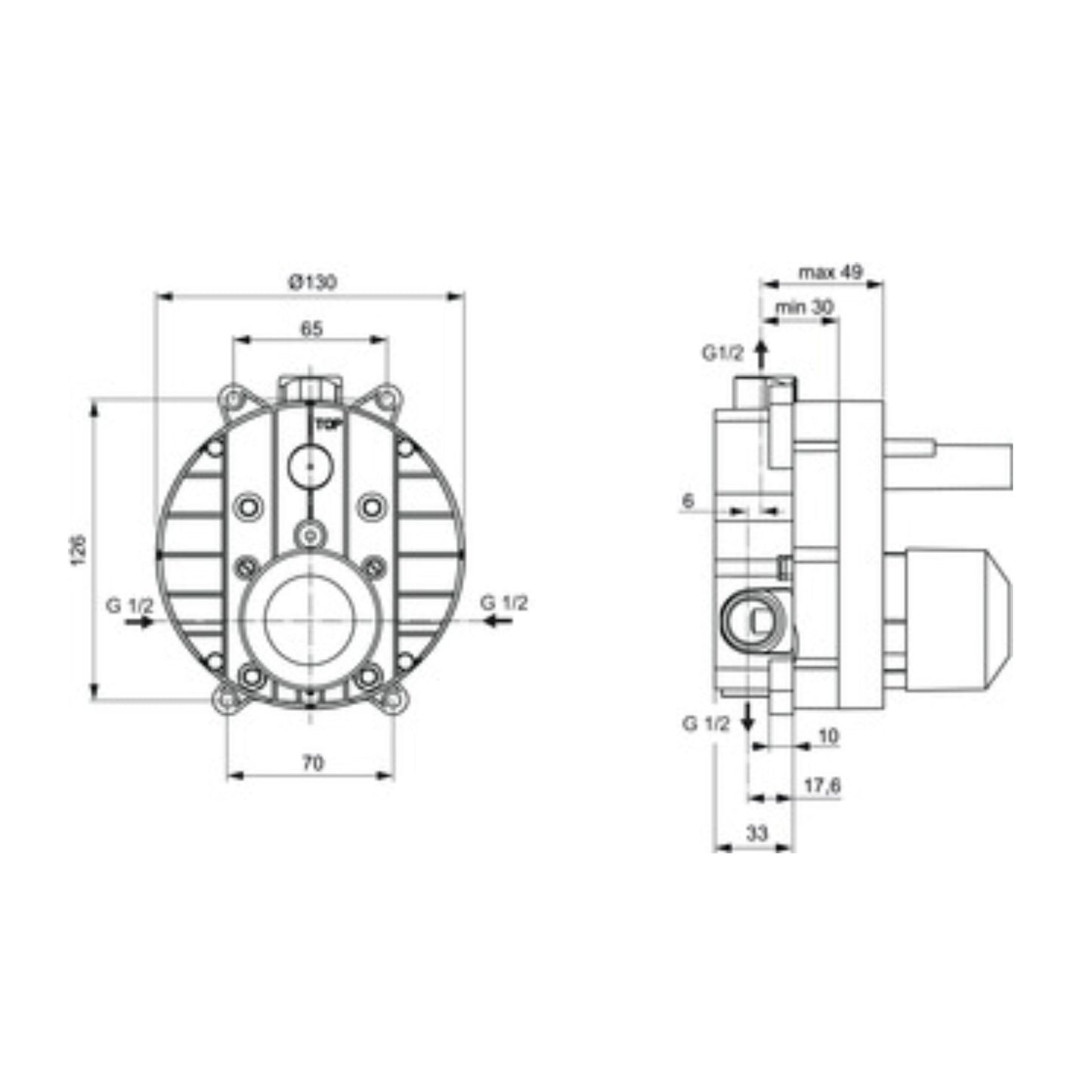 IDEAL STANDARD CORPO AD INCASSO NEUTRO KIT 1 per miscelatore monocomando ad incasso