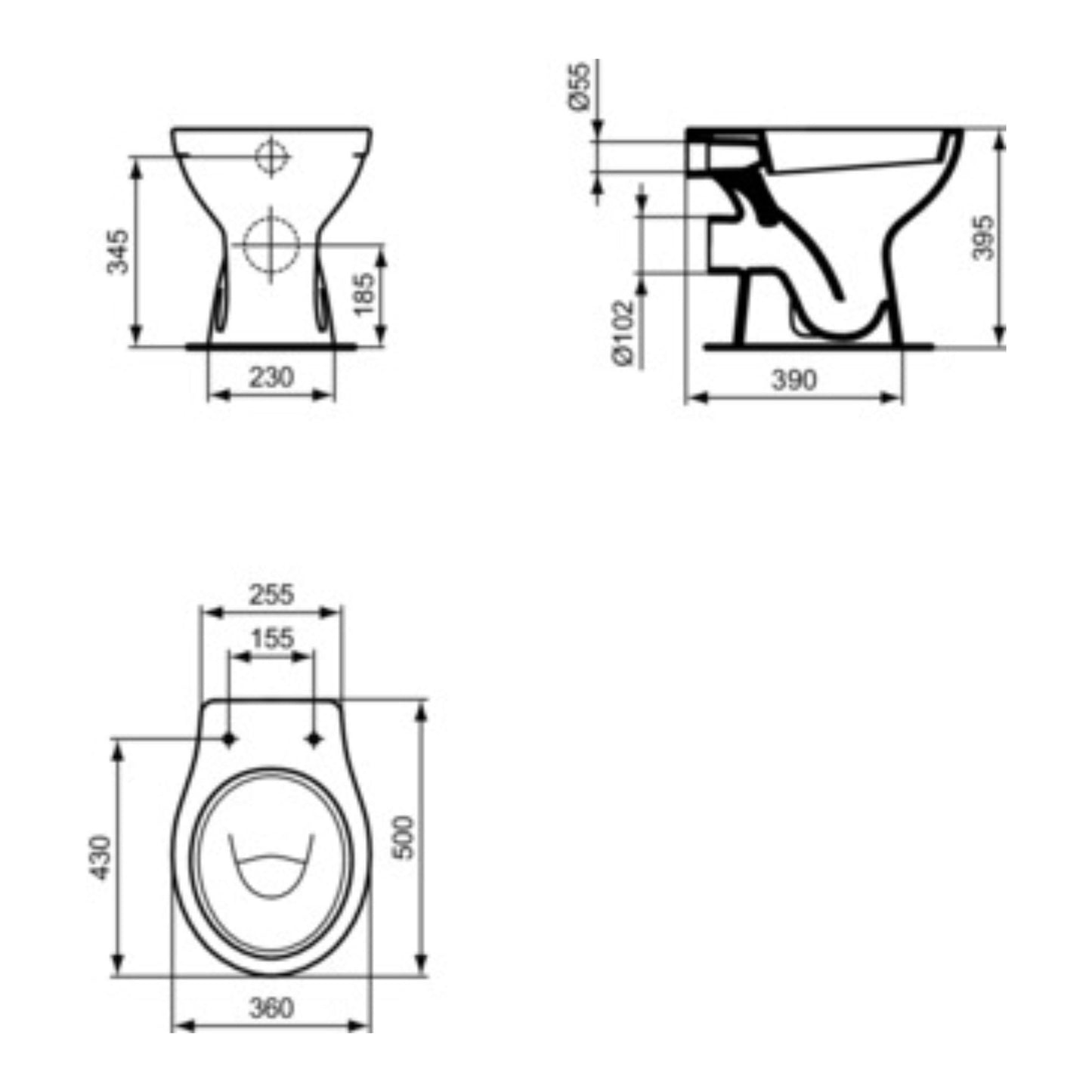 IDEAL STANDARD EUROVIT VASO BIANCO a cacciata a parete “P”