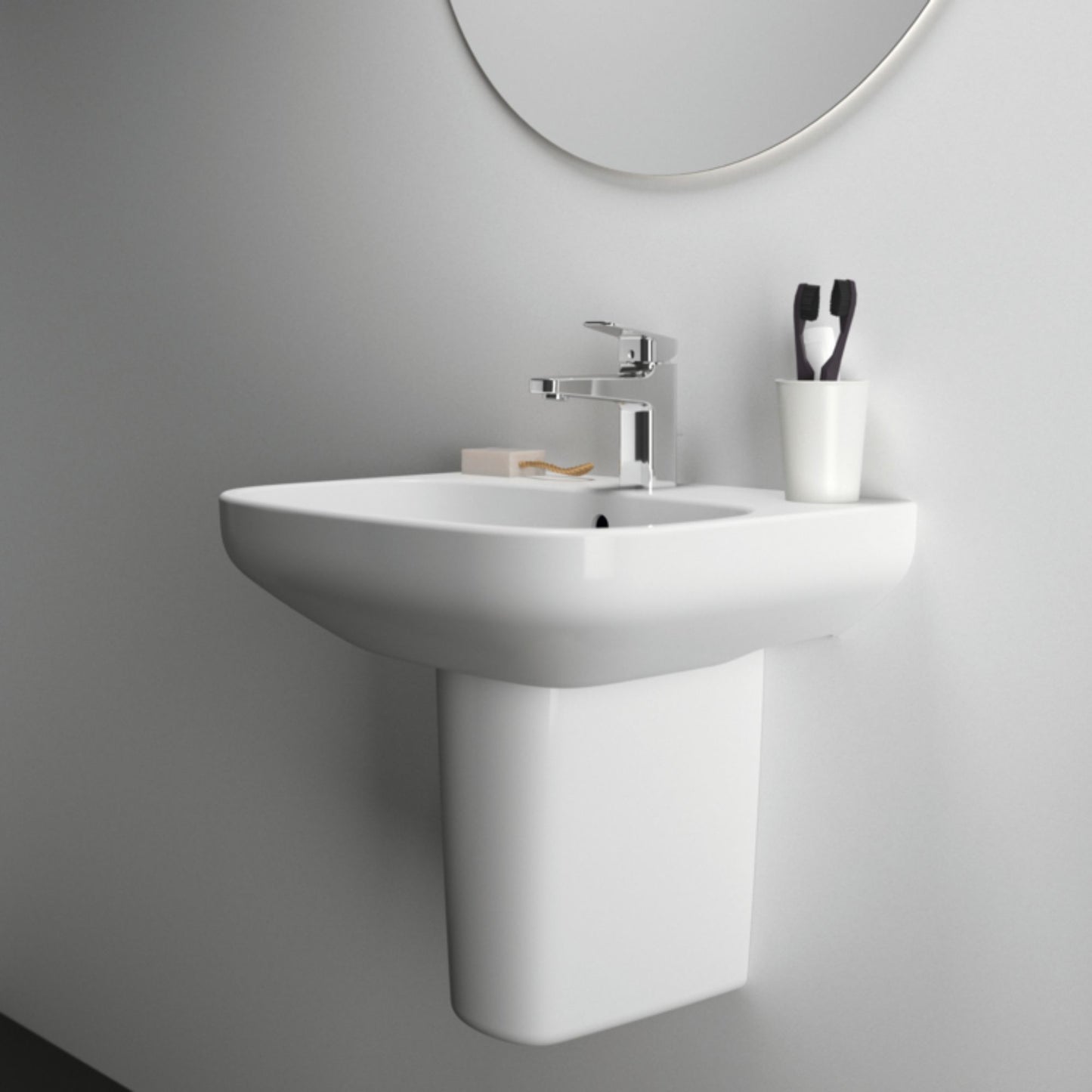 IDEAL STANDARD I.LIFE A LAVABO BIANCO da 650mm con foro centrale per rubinetteria
