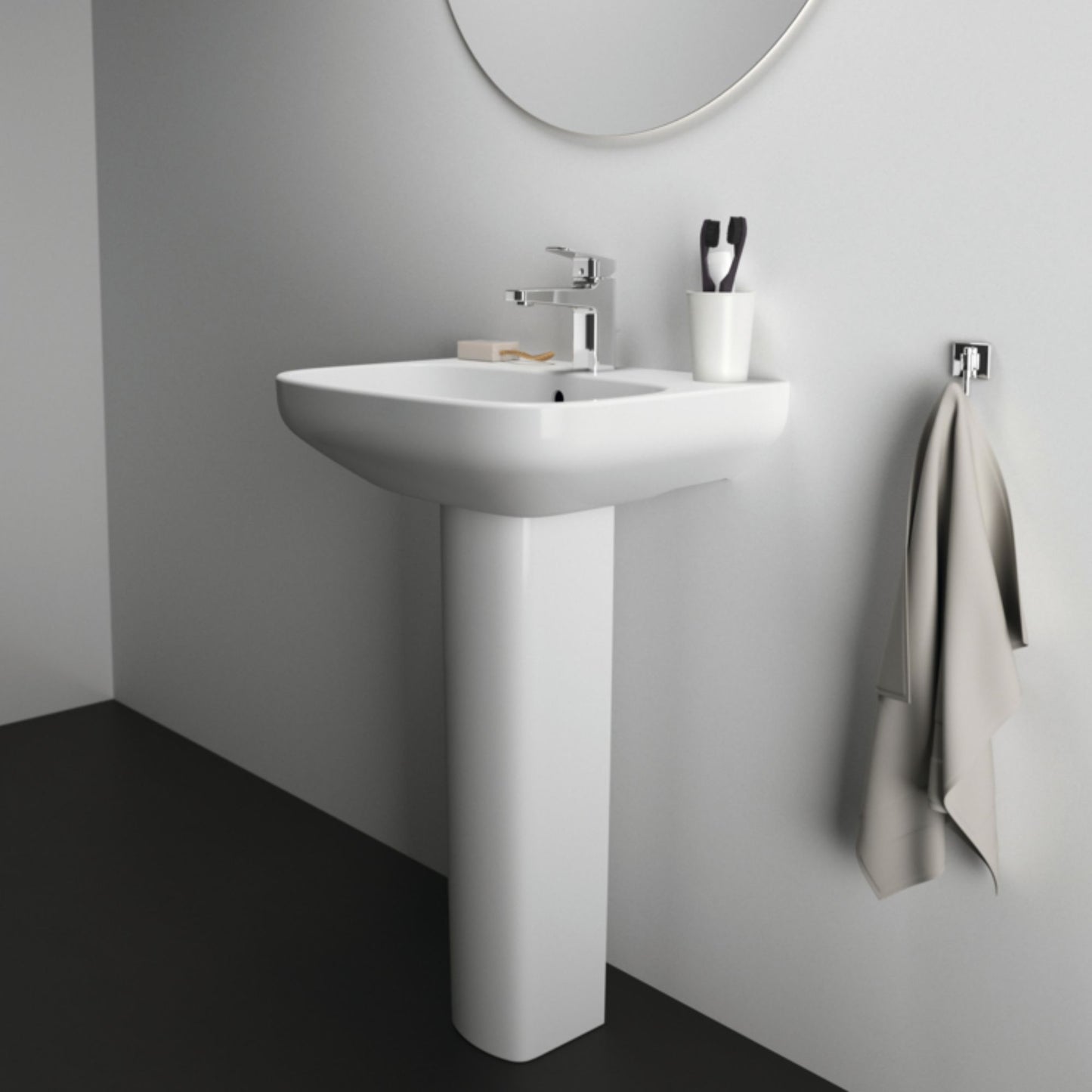 IDEAL STANDARD I.LIFE A LAVABO BIANCO da 650mm con foro centrale per rubinetteria