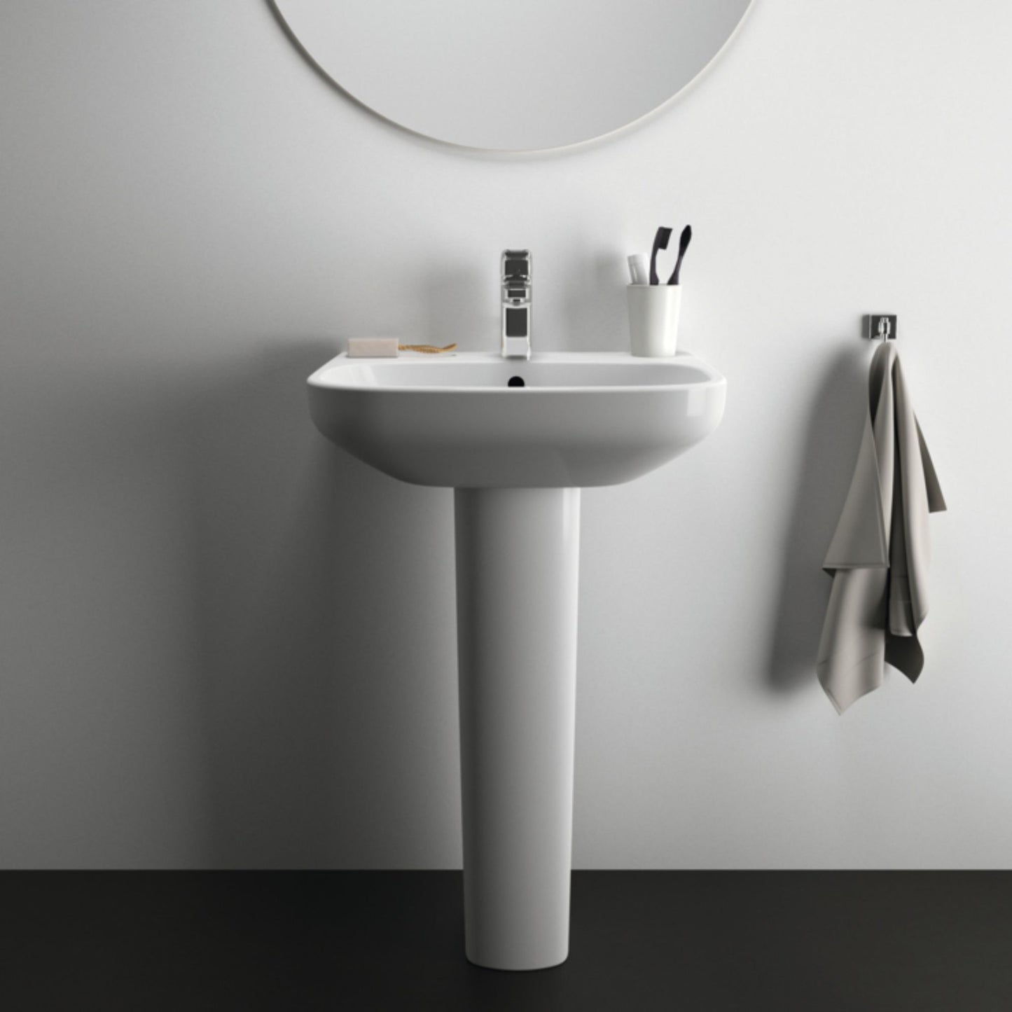 IDEAL STANDARD I.LIFE A LAVABO BIANCO da 650mm con foro centrale per rubinetteria