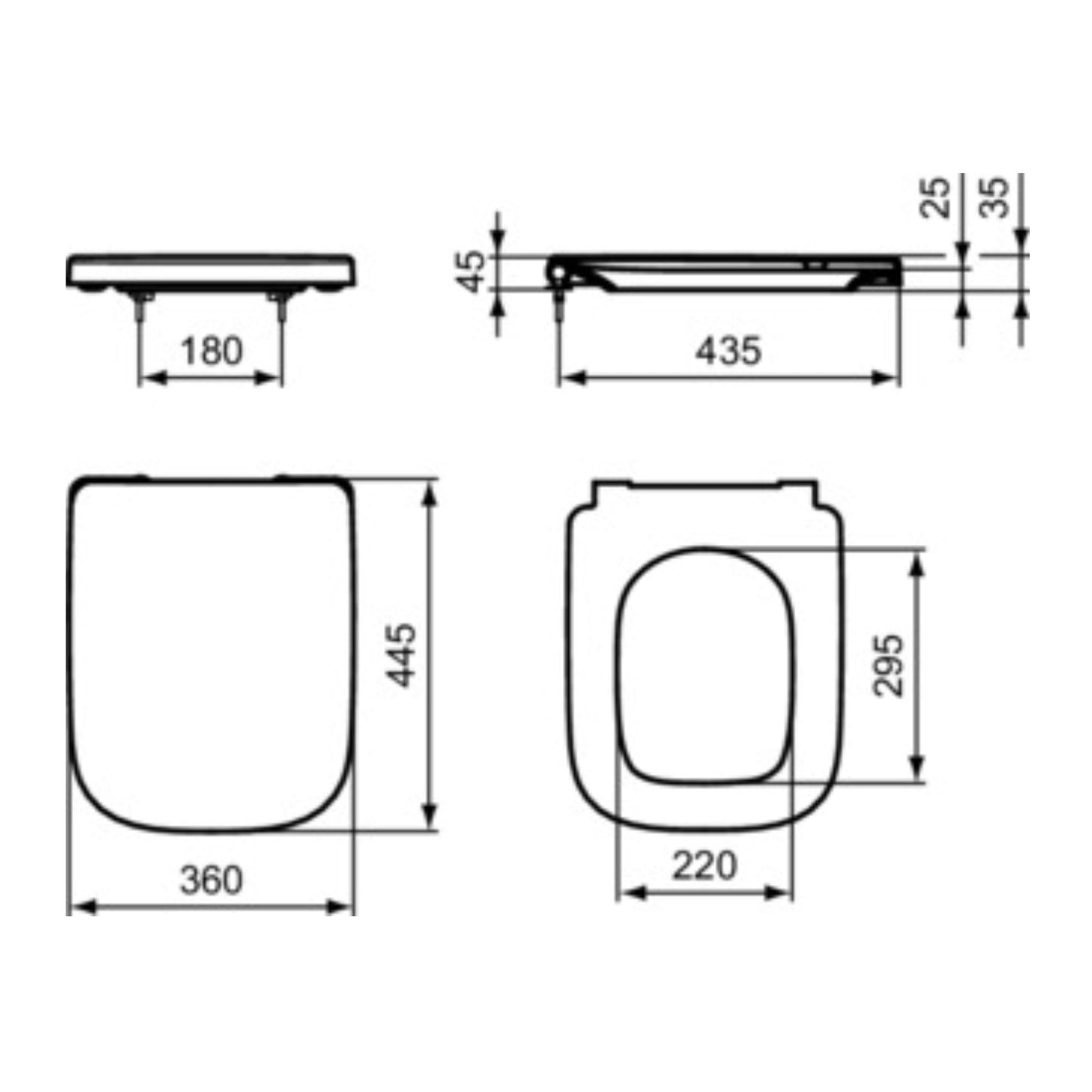 IDEAL STANDARD I.LIFE A SEDILE AVVOLGENTE BIANCO a chiusura rallentata per water wc