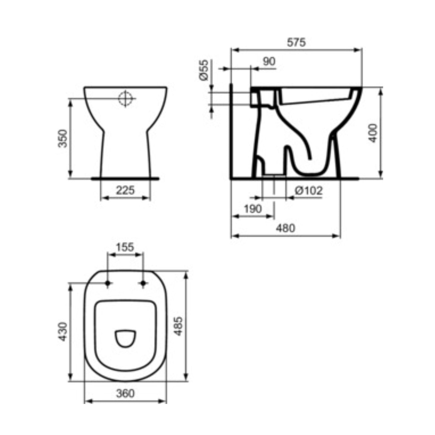 IDEAL STANDARD I.LIFE A VASO BIANCO a terra scarico a pavimento non UNI