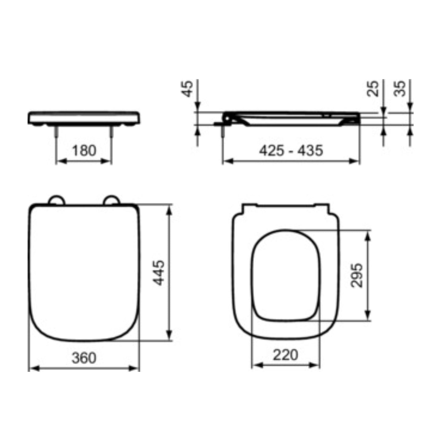IDEAL STANDARD I.LIFE B SEDILE BIANCO AVVOLGENTE CHIUSURA NORMALE per wc vaso water bagno