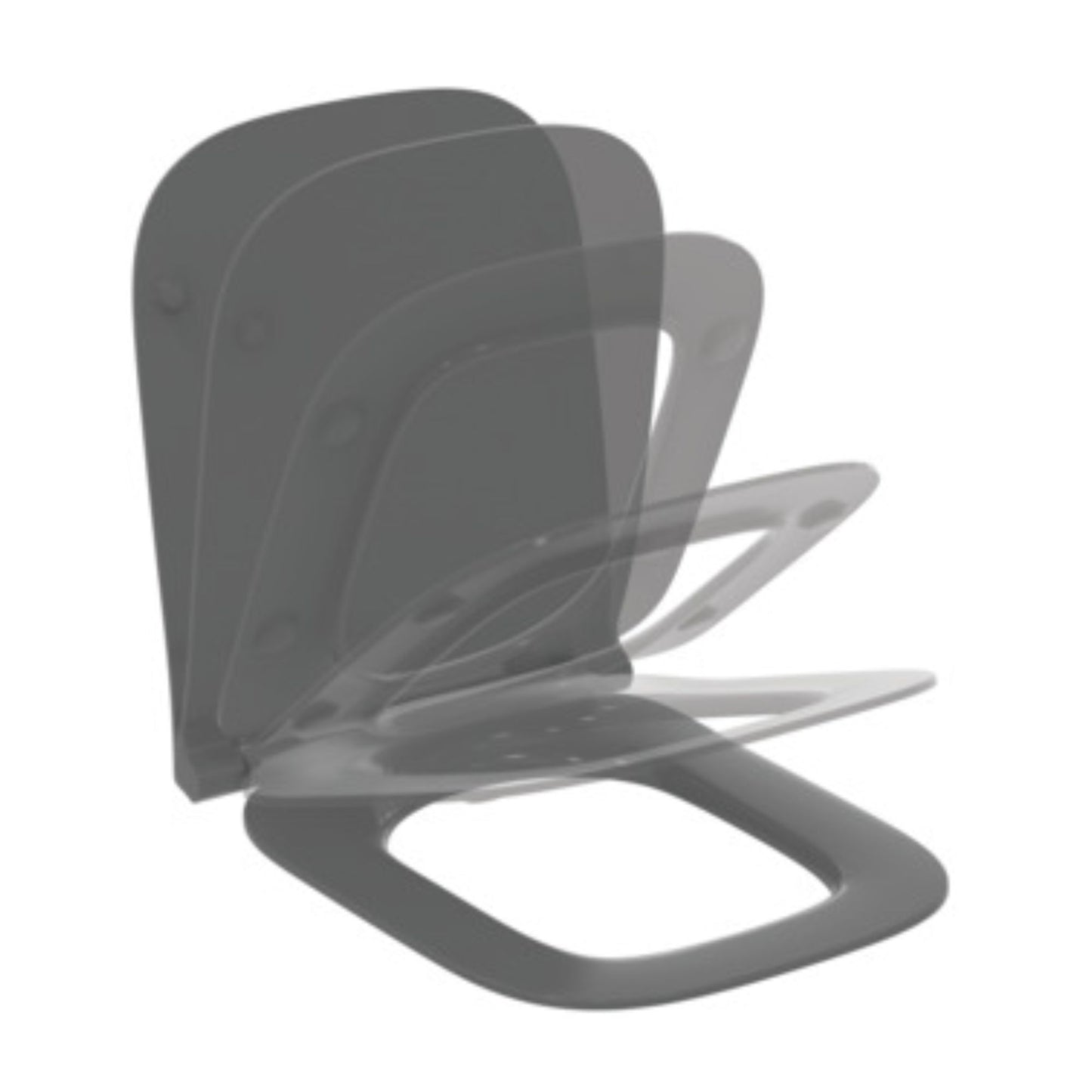 IDEAL STANDARD I.LIFE B SEDILE SLIM GRIGIO LUCIDO CHIUSURA RALLENTATA per vaso wc bagno